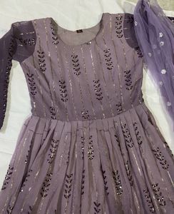 Sequin Ombre Gown With Dupatta