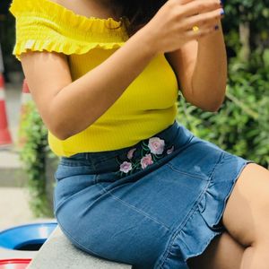 Frill Embroidery Designer Skirt