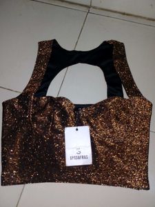 Shimmery Brown Crop Top