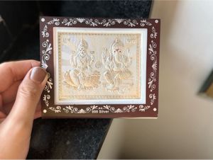 999 Silver Lakshmi Ganesha Idol