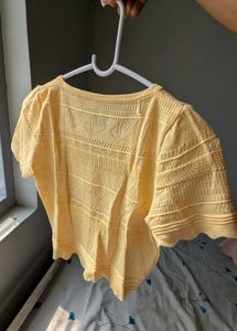 Yellow Net Crop Top