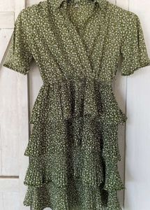Green Floral Print Dress