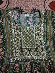 Green Embroidered Anarkali Suit Set