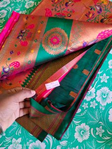 Silk Saree with Peacock Design