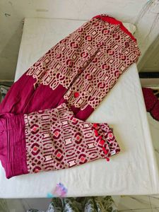 Elegant Maroon Embroidered Maxi Dress