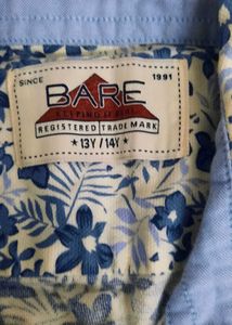 Floral Print Button-Down Tshirt For 13 Years Old