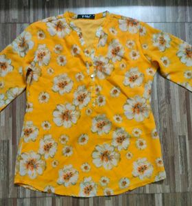 Yellow Short Kurta Top