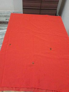 Orange Red Embroidered Kurta Set