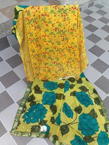 Flower Print Saree