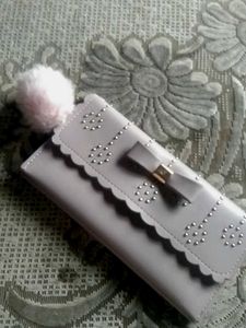Cute Bow Wallet with Pom-Pom