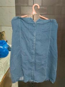 Denim Mini Tube Dress