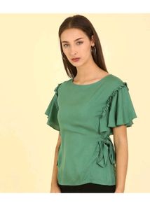 Sale 🛍️ 💰 Green Flutter Sleeve Top