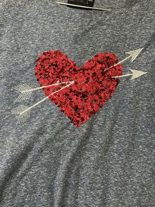 Heart Sequin Long Sleeve Top