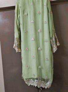 pakistani chiffon Embroidered Kurta set