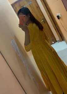 Yellow Embroidered Kurta Dress