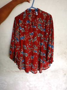 Floral Print Long Sleeve Top