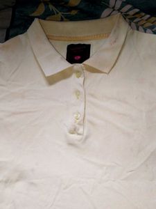 Cream Polo T Shirt 👕- Casual Chic