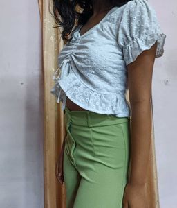Top And Trouser Set🤍💚