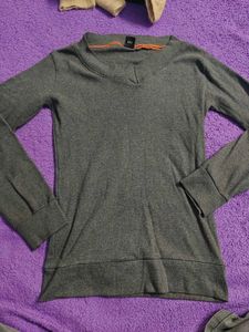 Gray Long Sleeve Top