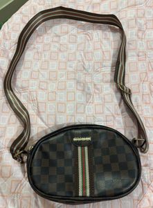2 Set Of Sling Bags - Brown Patterned Crossbody Ba