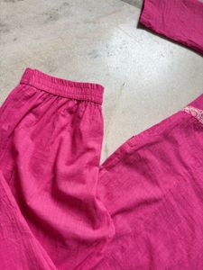Pink Embroidered Kurta Set