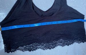 Aerie Black Lace Trim Bralette – Size Large