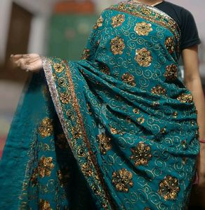 Green Heavy Saree