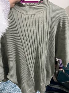 Sage Green Cutout Neck Top