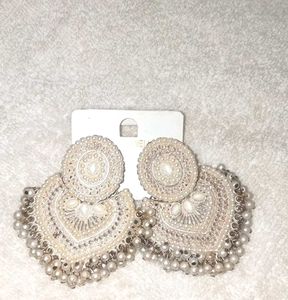 Pearl Beaded Statement Earrings