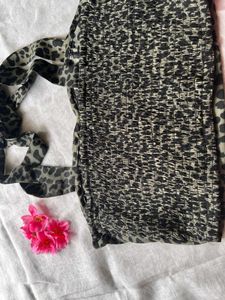 Leopard Print Tie Strap Top