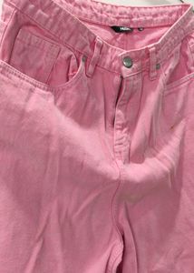 Pink Wide Leg Jeans