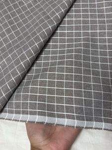 Grey Plaid Linen Fabric