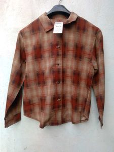 New With Tag Brown Boxy Korean Shirt