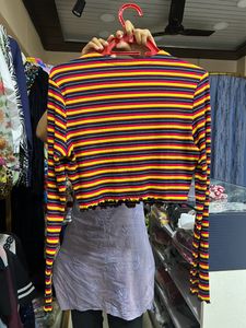 Multi Coloured Shirt Style Top
