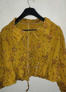 Floral Print Tie-Front Top