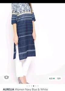 BRAND NEW Indigo Print Aurelia Kurti (XS/S)