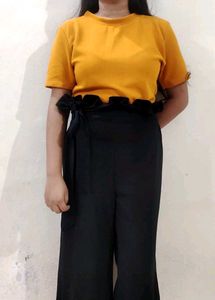 Mustard And Black Co-ord Set