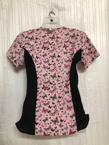 Pink Short Sleeve V Neck Top