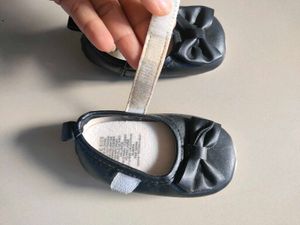 Baby Girl Black Bow Shoes