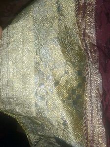 Maroon Saree With Golden Colour Broader