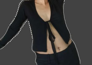 Ribbed Tie-Front Top