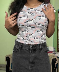 🦄 Unicorn Print Top with short sleeves