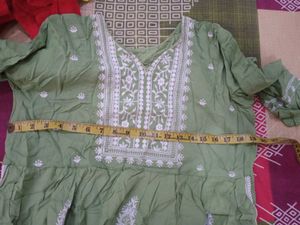 Green Embroidered Kurta set