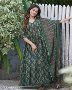 Women Printed Flared A-Line Kurta with Pant😍