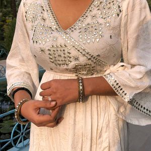 OFFWHITE MIRROR WORK KURTHA