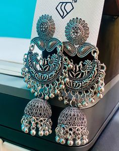Silver Jhumka Earrings