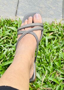 Stone Work Flats For Cheap Rate. Beautiful Sandal