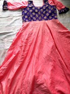 Combo Of Pink & Purple Anarkali Dress
