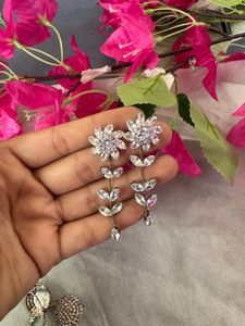 Rhinestone Drop Earring And Stud