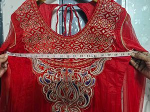 Red Anarkali Suit Set With Dupatta